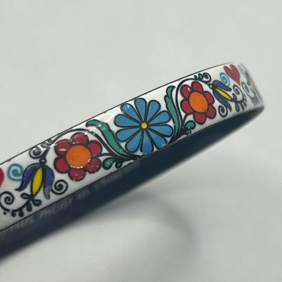 Vintage Enamel painted Bangle Bracelet Handmade in
Austria Floral Art multicolor - Picture 3 of 14